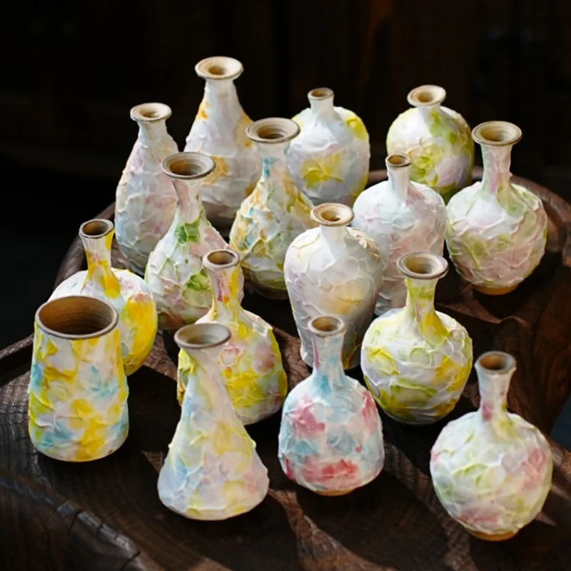 Creative Ice Cream Ceramic Vase Handmade Tabletop Porcelain Vase Home Decoration Housewarming Gift