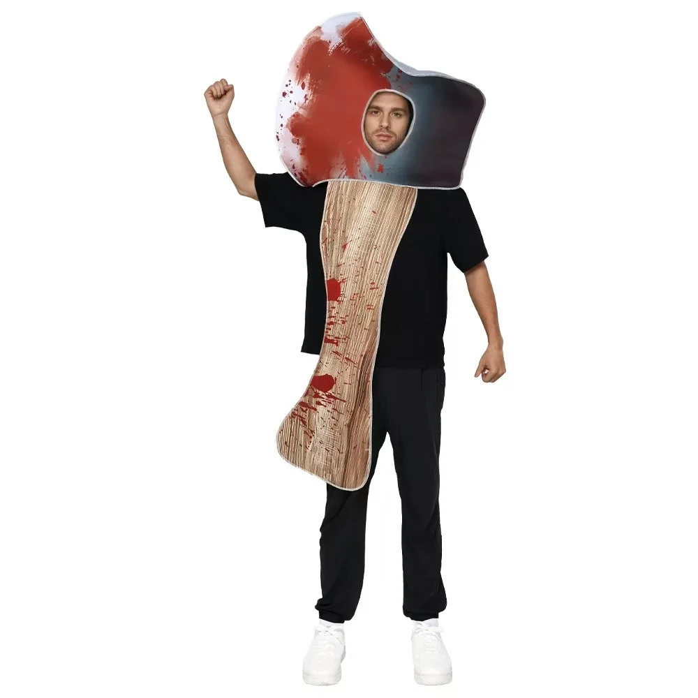 

2025 Halloween Bloody Axe Cosplay Costume Stage Performance Props Clothing Funny Spoof Party Decoration Festive COS Gifts