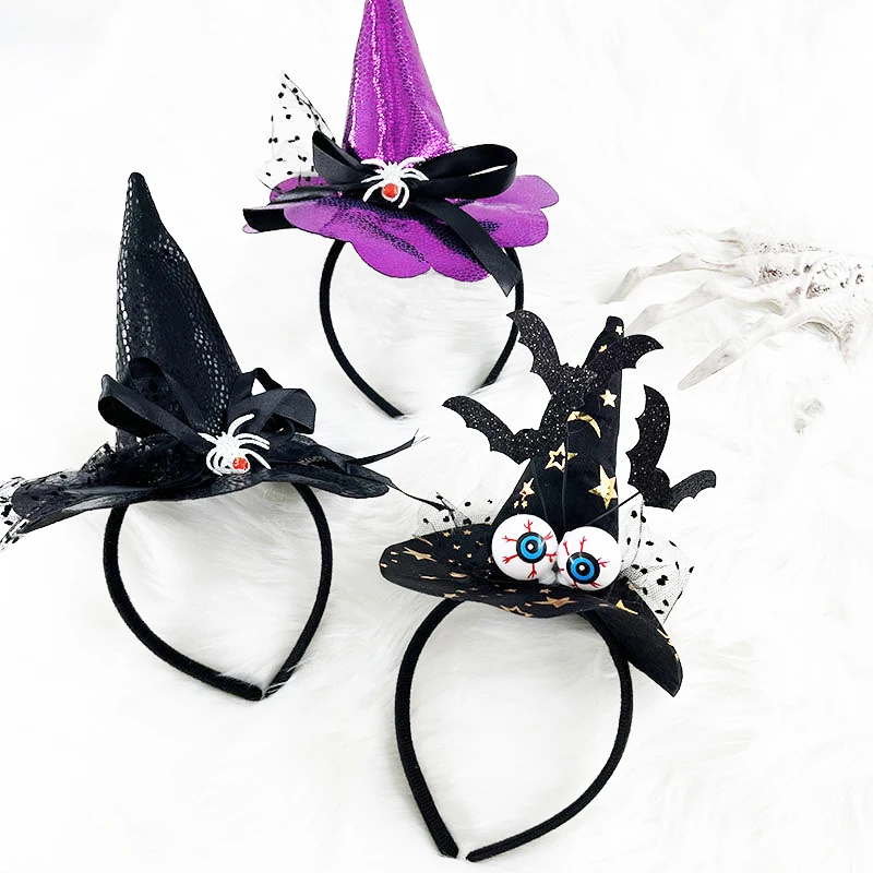 Novo design brilho headbands cosutmes acessório adereços horror aranhas morcegos olhos headbands brilho no escuro