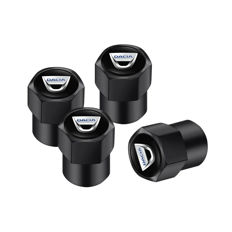 4 Stück Metall-Ventilkappen zum Einschrauben, Auto-Emblem, Staubschutz, Zubehör für Dacia Duster Logan Sandero Stepway Dokker Lodgy MCV