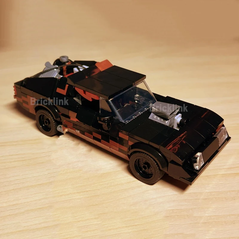 MOC Techniczny Samochód Filmowy Mad Max V8 Interceptor Muscle Car Pojazdy Szybkie Zestawy Klocków Zabawki dla Dzieci Prezent na Boże Narodzenie