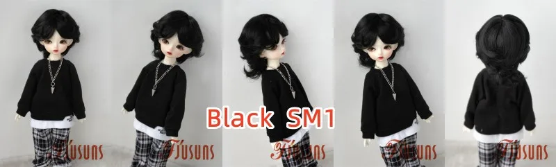 Doll Wigs JD075 1/6 1/8 1/4 1/3 Short Boyish Cupid Curls Synthetic Mohair BJD Wigs 5-6' 6-7' 7-8' 8-9' OB11 YOSD Doll Hair