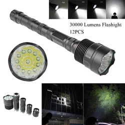 Tactical Flashlight 8000 Lumen Most Powerful Water Resistant Camping Flashlight Super Bright Portable Outdoor Torch Lights