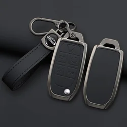 Zinc Alloy Leather Car Key Case for Volvo XC90 XC70 S80 S60 S40 V70 V50 C30 C70 5 Buttons Remote Cover Shell Keychain Accessorie