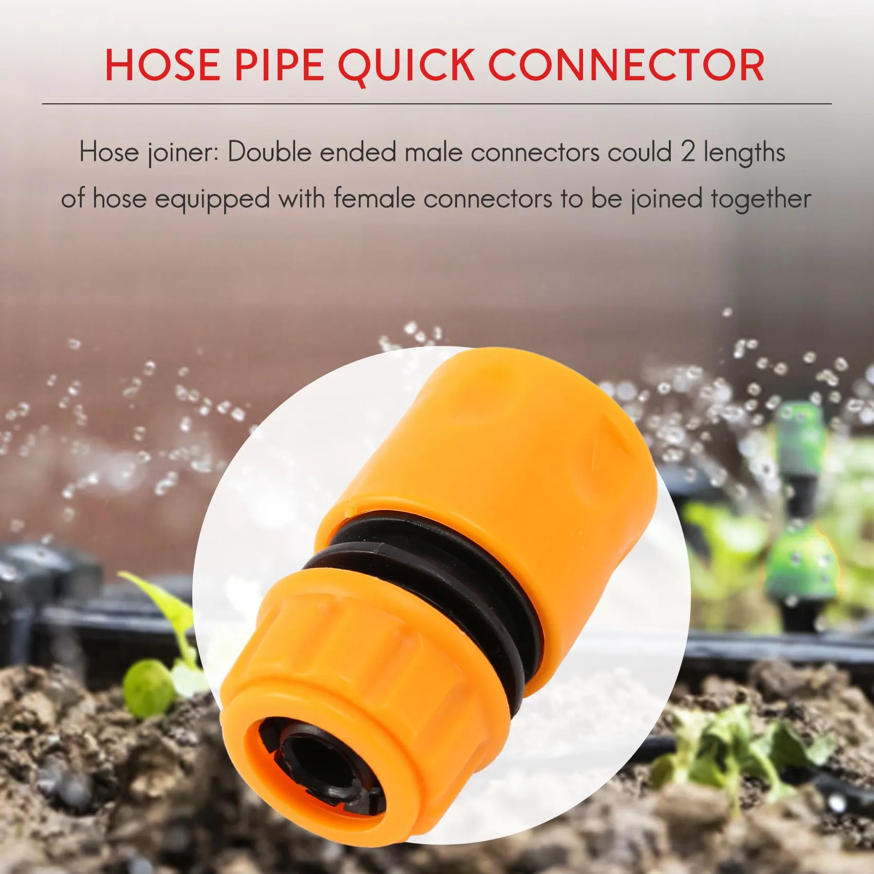 HOT 5 pezzi connettori per tubi flessibili doppi maschio da giardino 10 pezzi connettori rapidi per raccordo per tubi flessibili connettore per rubinetto in plastica da 1/2 pollice