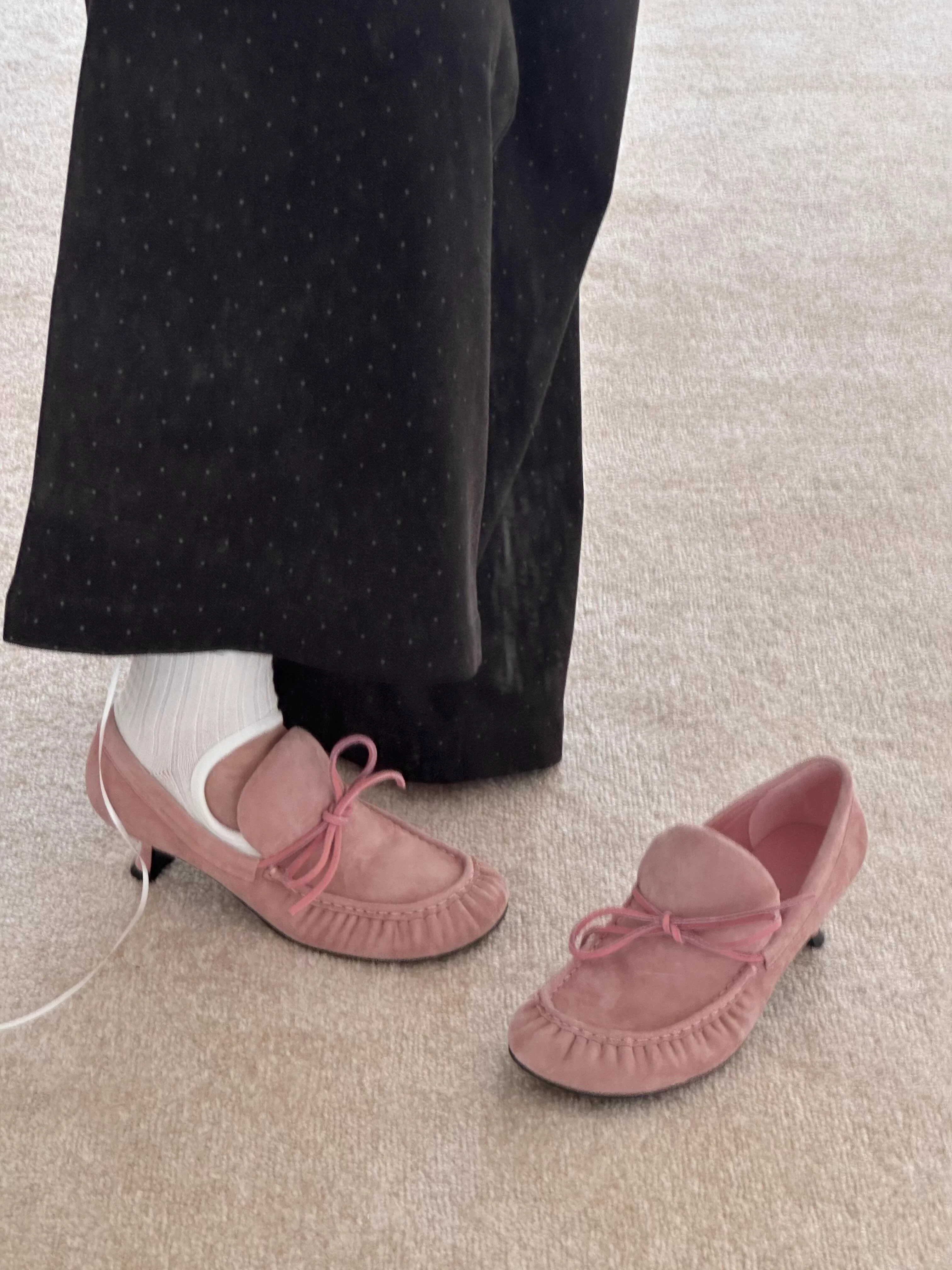 Mocassins en daim à talon chat - Vintage Slip Dress avis et prix