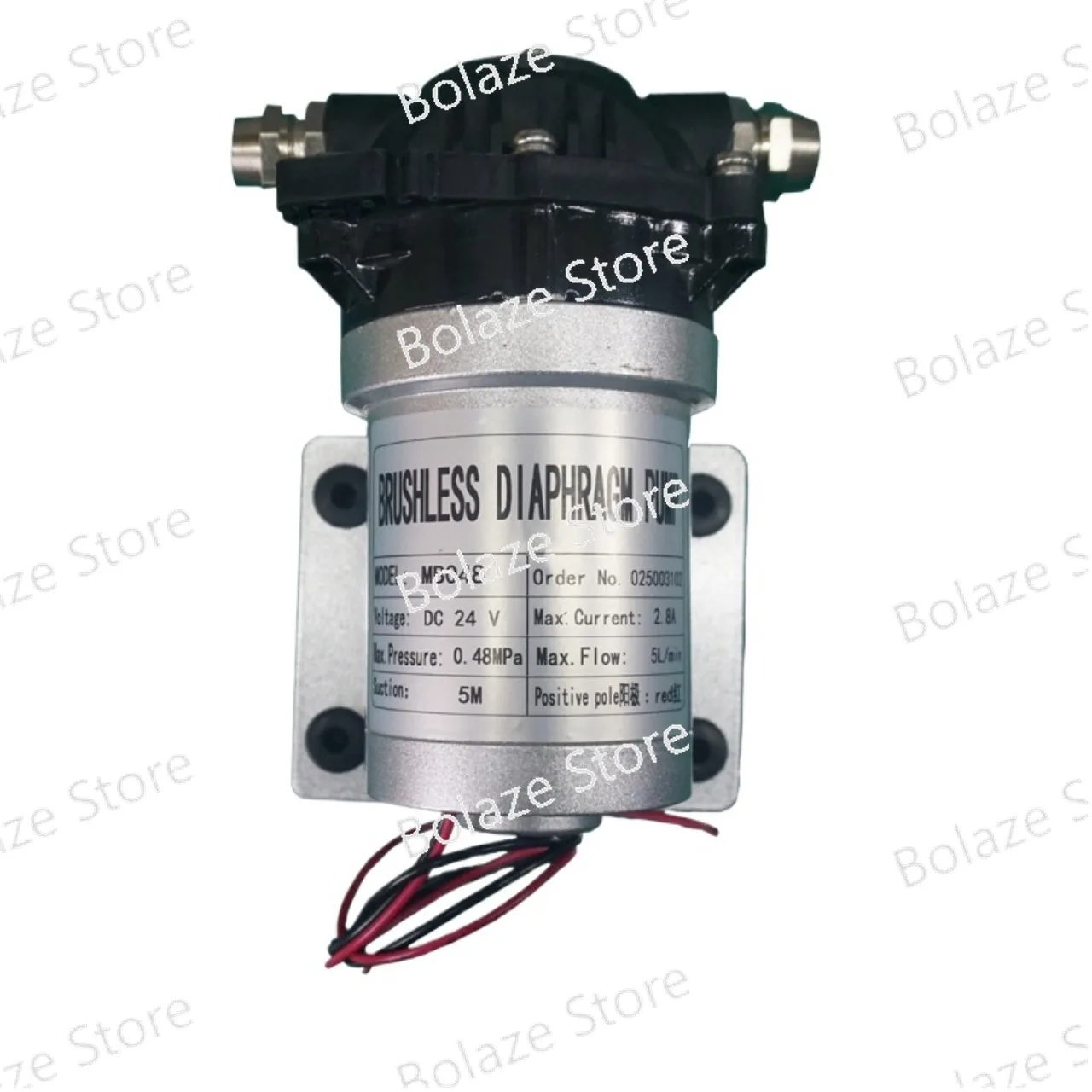 MB048, circulating cooling water tank high-pressure diaphragm pump, 24V DC spray self-priming pump, brushless motor