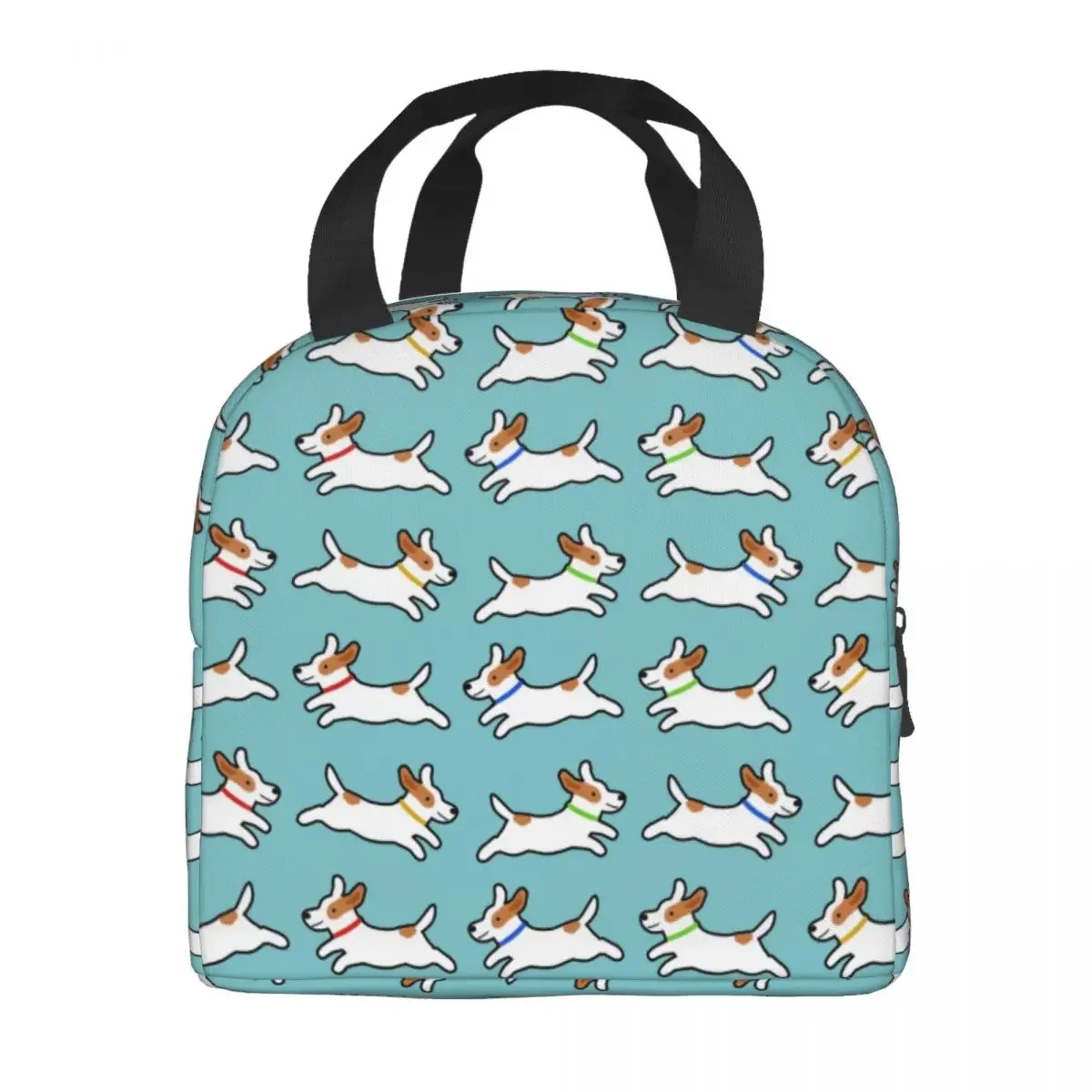 Custom Cute Jack Russell Terrier Running Dog Lunch Bag Women Warm Cooler Insulated Lunch Box per la scuola dei bambini