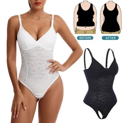 Lace Thongs Bodysuit Shapewear Women Seamless Full Body Shaper Slimming Waist Tummy Control Underwear Flat Belly Smooth Corset