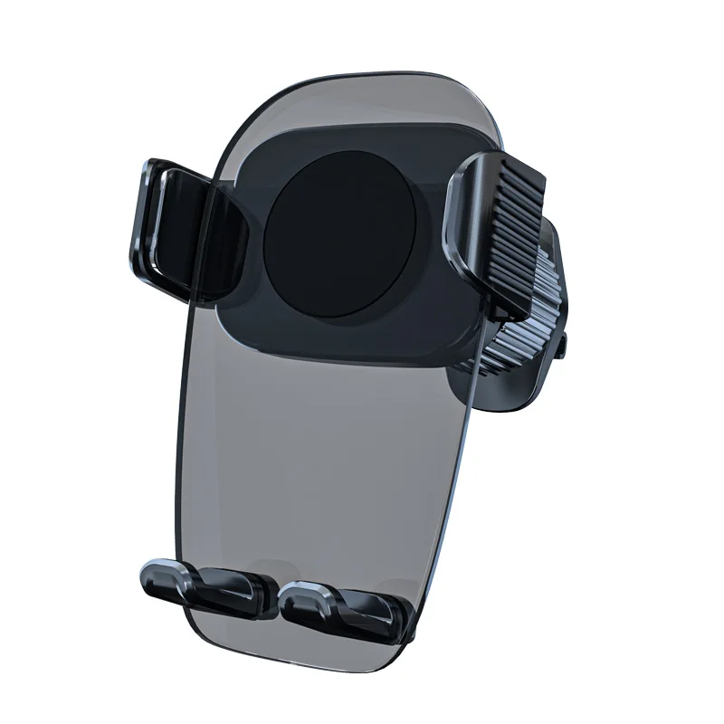 Transparenter schwarzer Silikon-Handyhalter, um 360 Grad drehbarer Luftauslass-Clip, GPS-Halterung, Schutzhülle für schwarze Handys