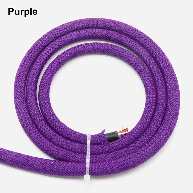 1~50m Purple PET Braid Sleeves 2/4/6/8/10/12/14/16/20/25/30/40mm High Density Insulated Snake Skin Sleeving Wire Wrap Sheath