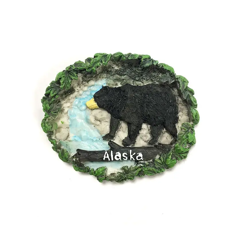 

Alaska, USA3dBlack Bear Creative Magnetic Fridge Magnet Internet Celebrity Travel Souvenir Home Decoration