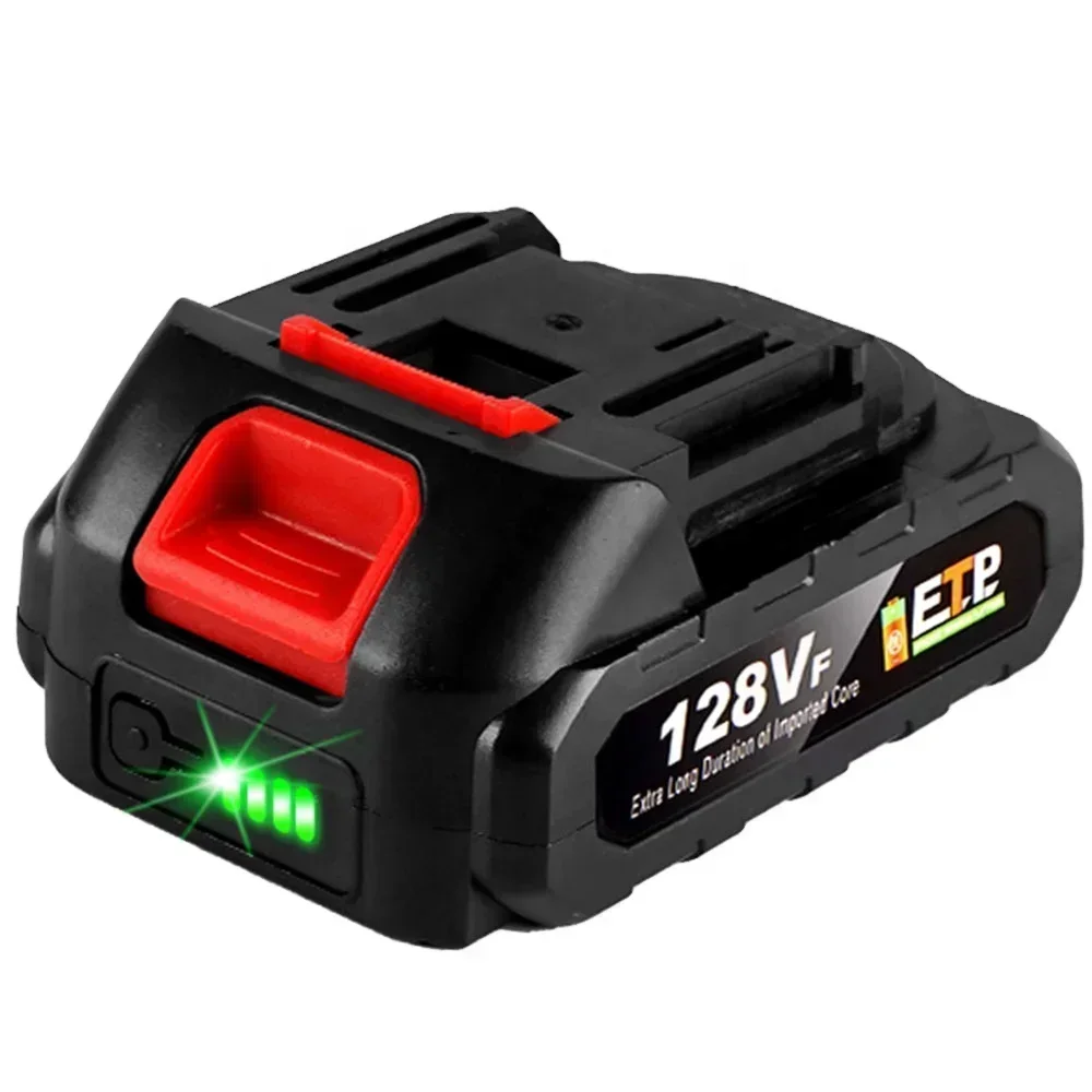 128VF Large Capacity Rechargeable Li-ion Battery with LED Indicator Light Suitable for Makita Drill Wrench Cordless Tool Battery