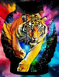 Animal Tiger graphic Men's Fashion 3D Print Outdoor Hoodie Streetwear Hoodies Hooded Front Pocket Designer Hoodie Sweatshirt