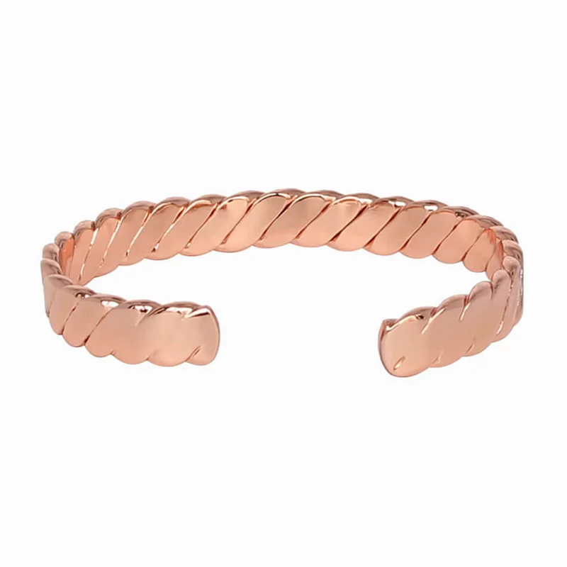 Twist Pattern Copper Magnetic Bracelet for Women, Bio Magnetic Therapy Anti Arthritis Pain Relief Adjustable Health Jewelry Gift