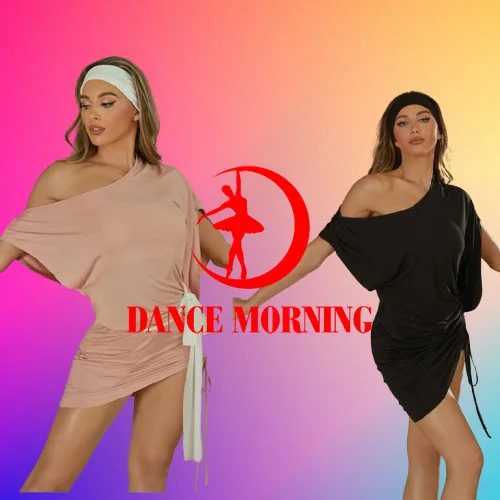 

Latin Dance Dress Belt latin practice Women Chacha Latin training pratice wear loose pink black