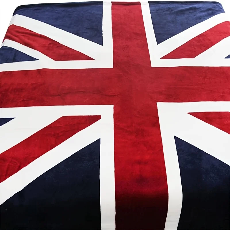 Super Soft British Flag Bed Blanket - Warm and Plush Fleece Throw for Couch, Sofa, Car, and Travel - Machine Washable