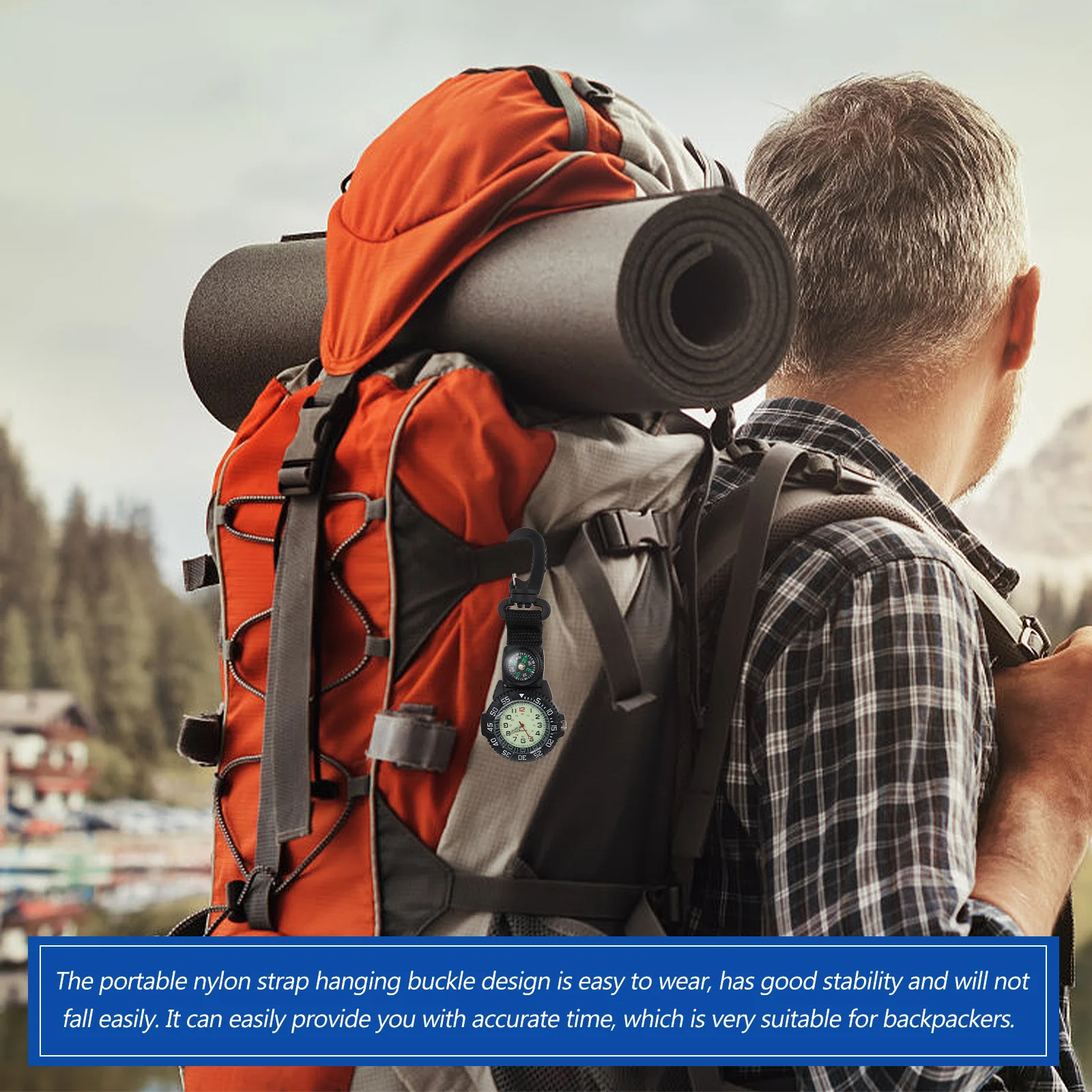 

Compass Hanging Watch Reliable Accuracy Stylish Design with Portable Carabiner Clip for Outdoor Sports Backpacking Hiking Pocket