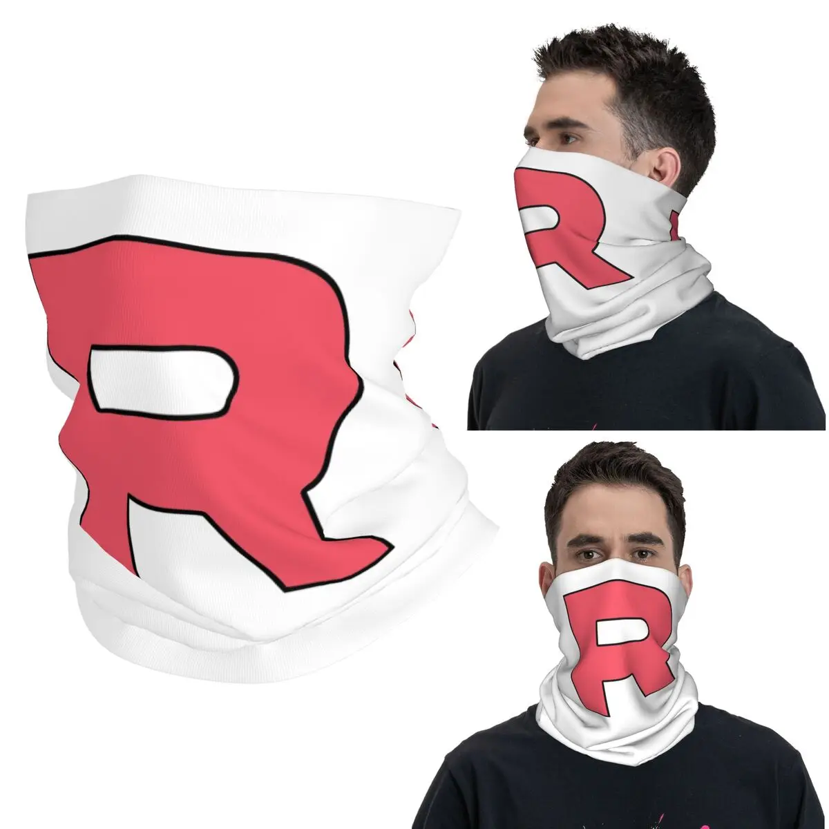 

Letter R Team Rocket Logo Bandana Neck Gaiter Printed Mask Scarf Multifunction Headband Outdoor Sports For Men Women Adult