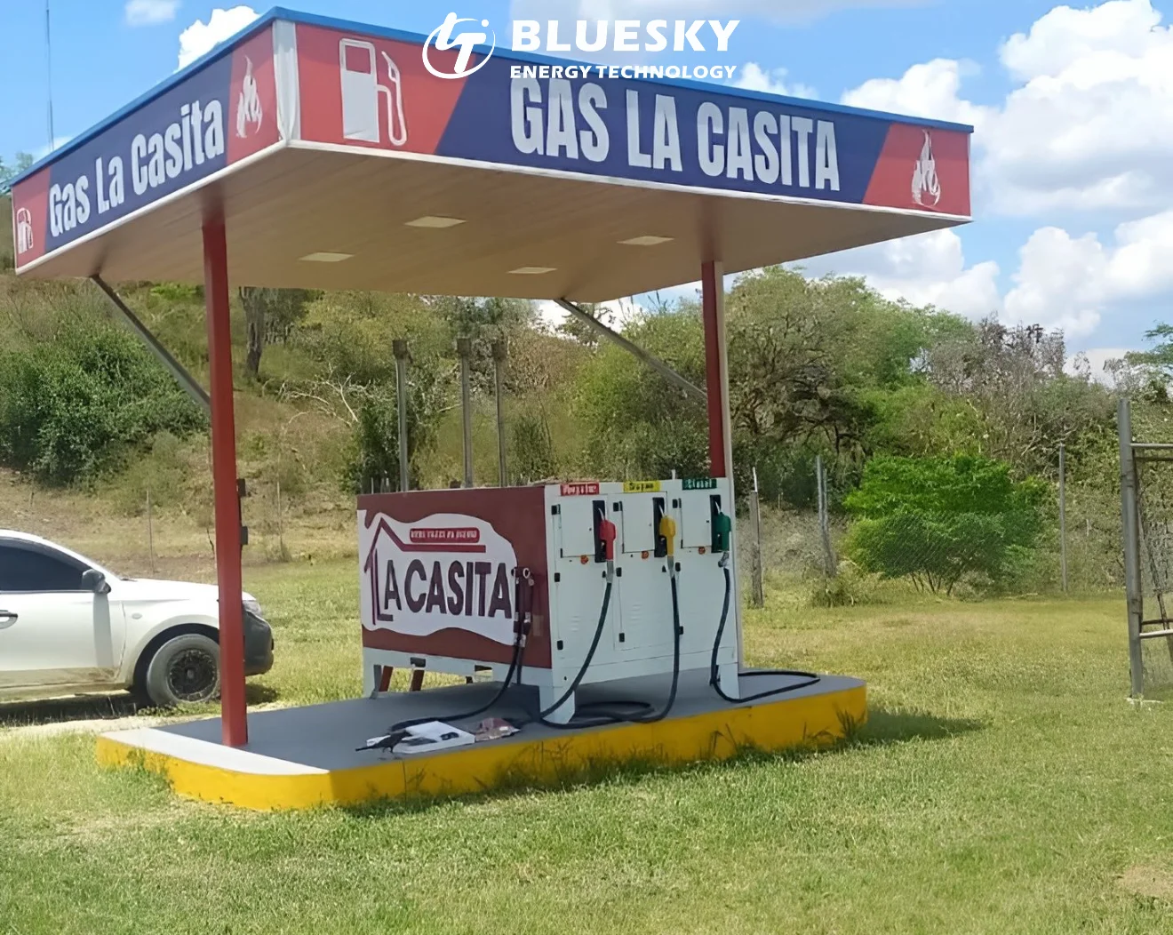 Bluesky Best Seller 3 HOSES 3KL Mini Micro Portable Mobile Fuel Dispenser Gas Station Station With Bluesky POS In The Honduras