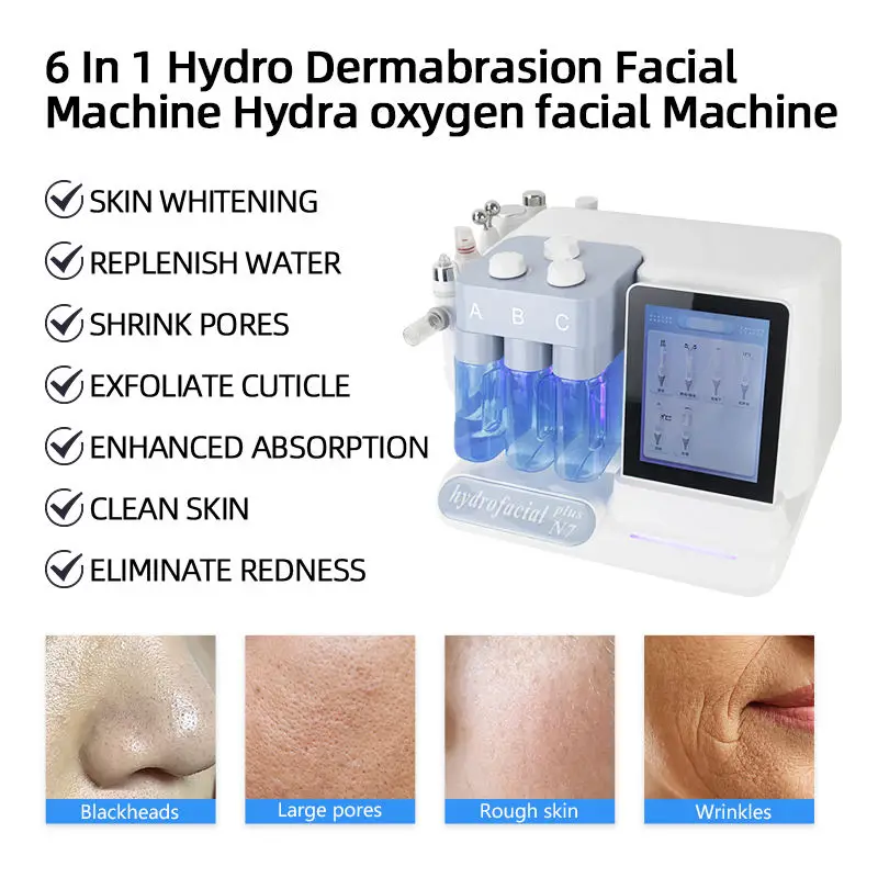 Urządzenie do pielęgnacji twarzy 6 w 1 Hydro-Mechaniczne Peeling Skóry Hydroskin Usuwanie Zmarszczek Zmniejszanie Pór Peeling