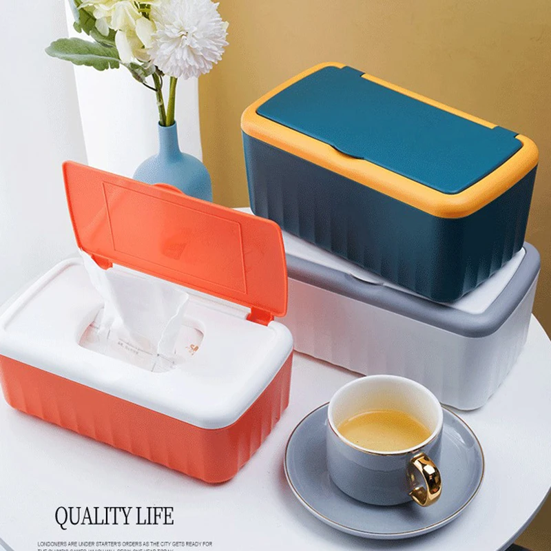 Newly Desktop Tissue Box Modern Dustproof Wet Wipes Dispenser Holder Tissue Wipe Container Napkin Organizer Mask Boxs 1pc