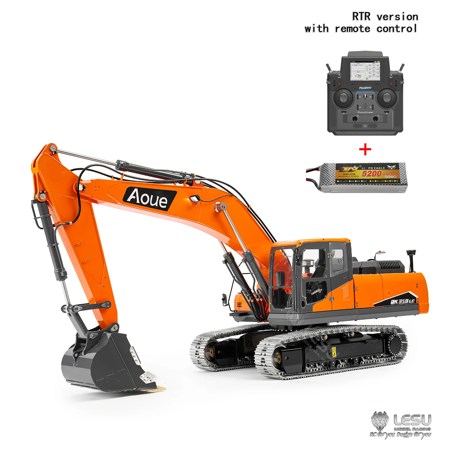 DX350LC LESU 1/14 RC excavadora hidráulica CNC RTR 3CH válvula Control remoto excavadora camiones coches vehículo máquina juguete modelo regalos
