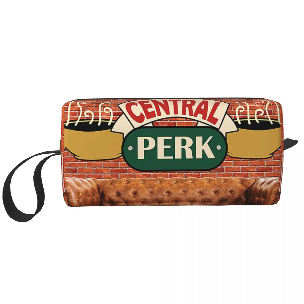 Friends Central Perk Large Makeup Bag Zipper Pouch Travel Cosmetic Bags American Organizer for Unisex