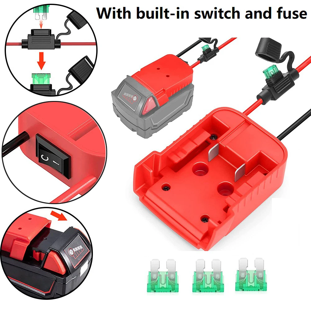 

Replacement Fuses Battery Adapter Plastic Safely Security With Built-in Switch Accessories Multi-scene Use Perfectly Compatible