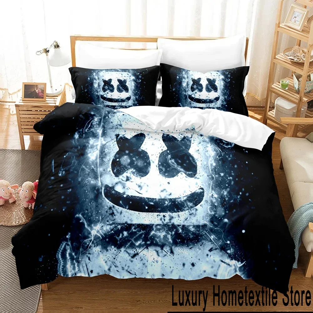 3D Print Marshmallow DJ Bedding Set Duvet Cover Bed Set Quilt Cover Pillowcase Comforter king Queen Size Boys Adult Bedding Set