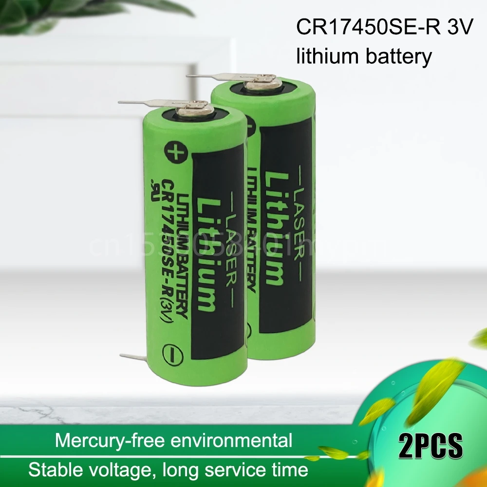 2PCS CR17450SE-R 3V CR17450 17450 FANUC Li-ion Battery Replacement for SONYO A98L-0031-0012 A02B-0200 With leg