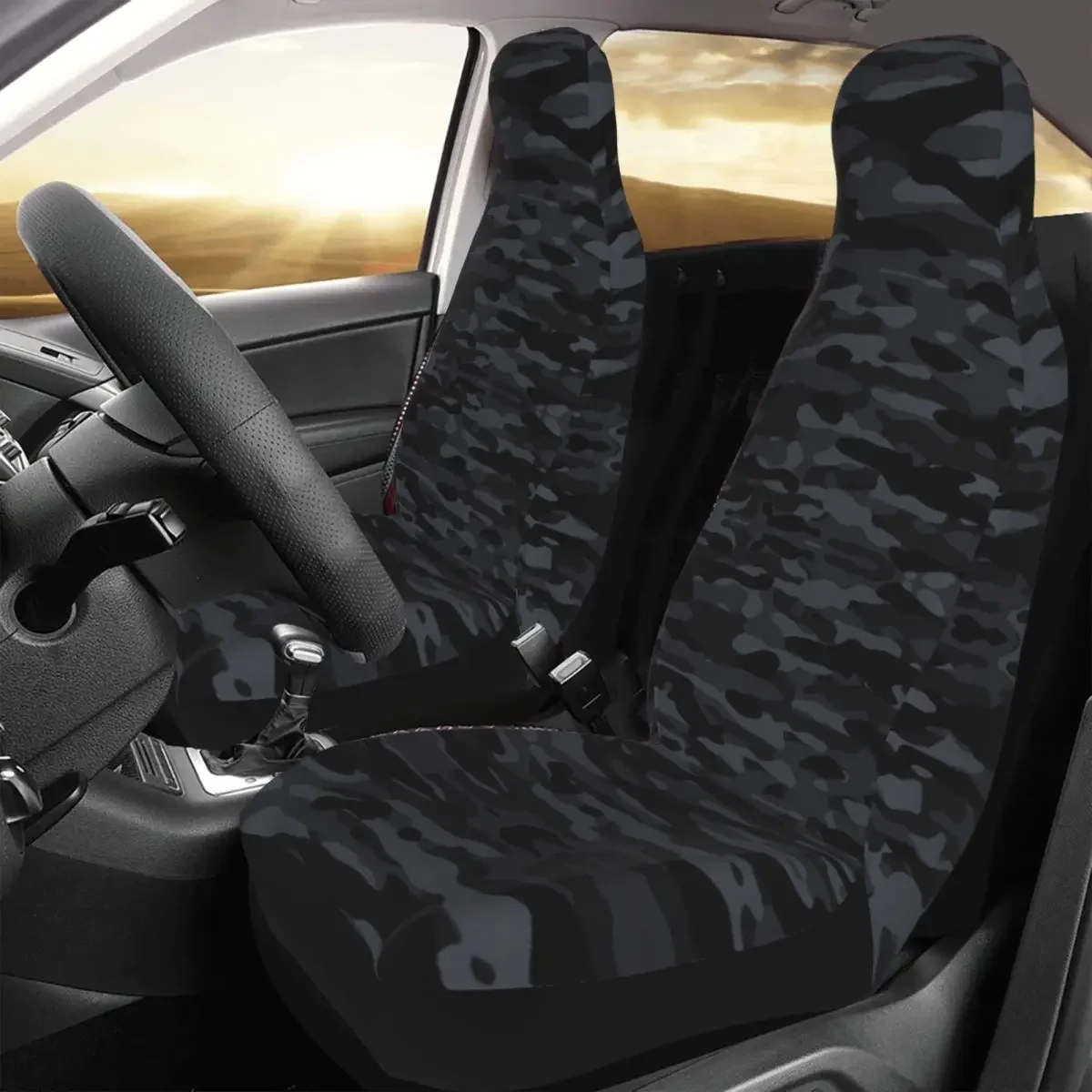 Night Army Camouflage Universal Car Seat Cover Auto Interior Women Auto Seat Cover Polyester Fishing