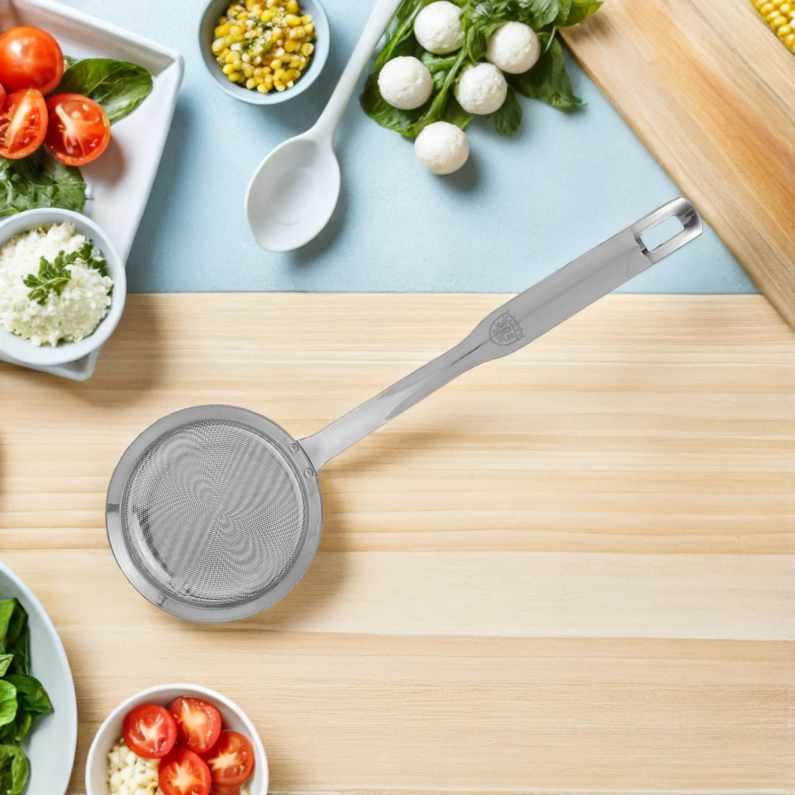 

2Pcs Stainless Steel Oil Strainer Spoon Fine Mesh Skimmer for Fried Food Grease Removal Pasta Draining Wok Cooking Kitchen