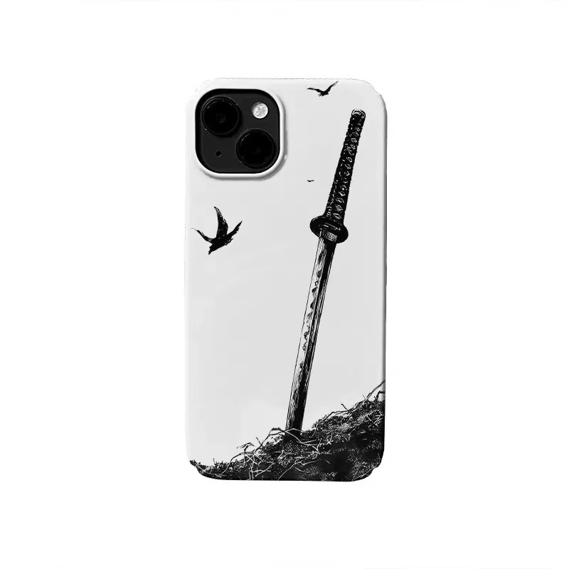 

Black and White Knife Art Phone Case for IPHONE 17 Air 16E 15 PROMAX 14 Plus 13 12 MINI 11 PRO 16Plus XR XS Acrylic Phone Cover