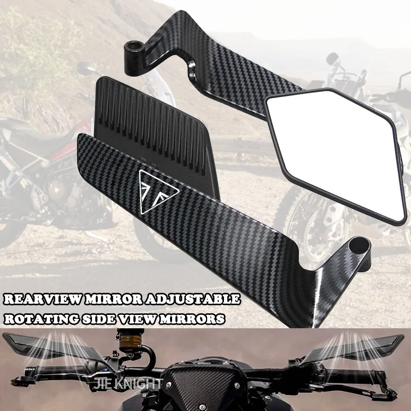 Motorcycle Rearview Mirrors Rotate Adjustable For Tiger 900/900GT 1200 Rocket 3 Street Triple S 765 765RS 765R 1200 TRIDENT 660