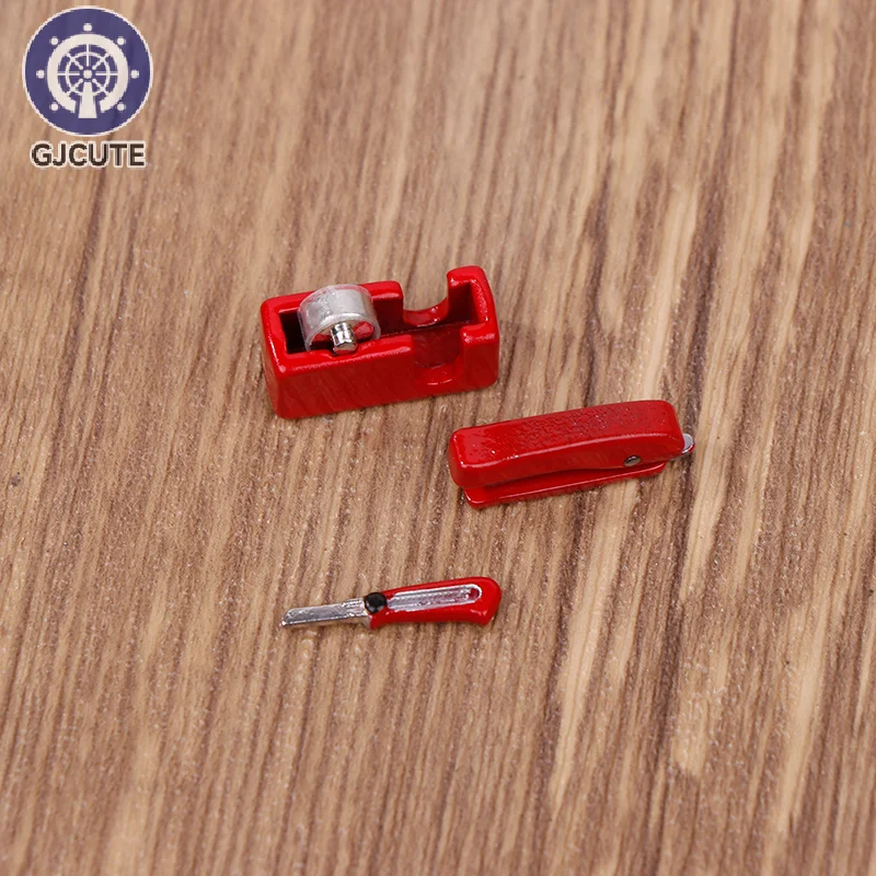 Creative Mini Tape Cutter Art Knife Miniature Simulation Learning Supplies Stationery Furniture Model Dollhouse Accessories