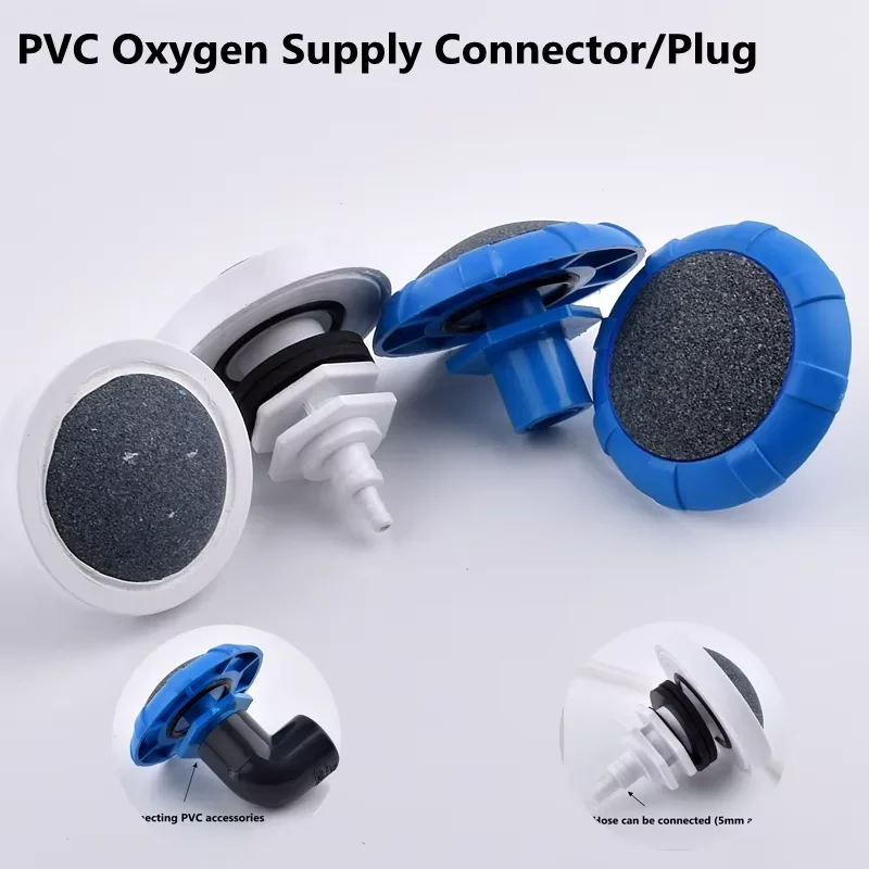 PVC Oxygen Supply Connector Bubble Stone Aerator for Aquarium Fish Tank Pump Hydroponic Oxygen Plate Mini Air Pump Accessories