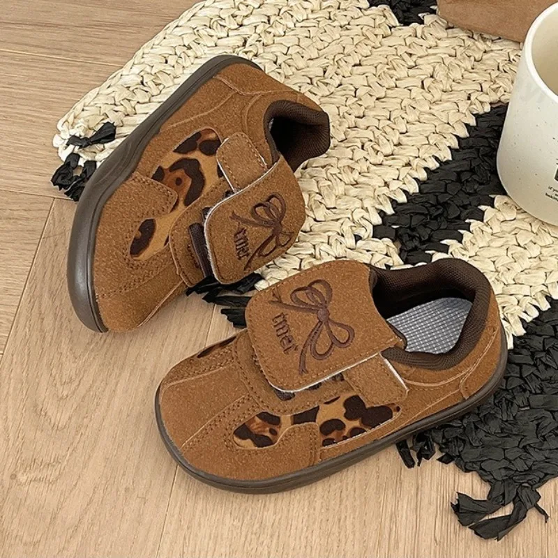 Leopard Print Children Sports Shoes Autumn Toddler Comfortable Outdoor Baby Shoe Boys Girls Fashion Casual Shoe Kids Sneakers