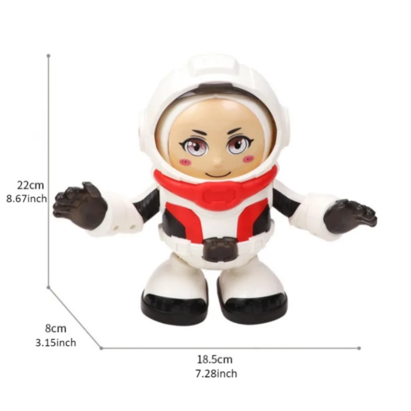 Il giocattolo elettrico dell'astronauta del fumetto può coprire il giocattolo di danza dell'astronauta di simulazione della testa con materiale ABS di danza spaziale leggera dinamica