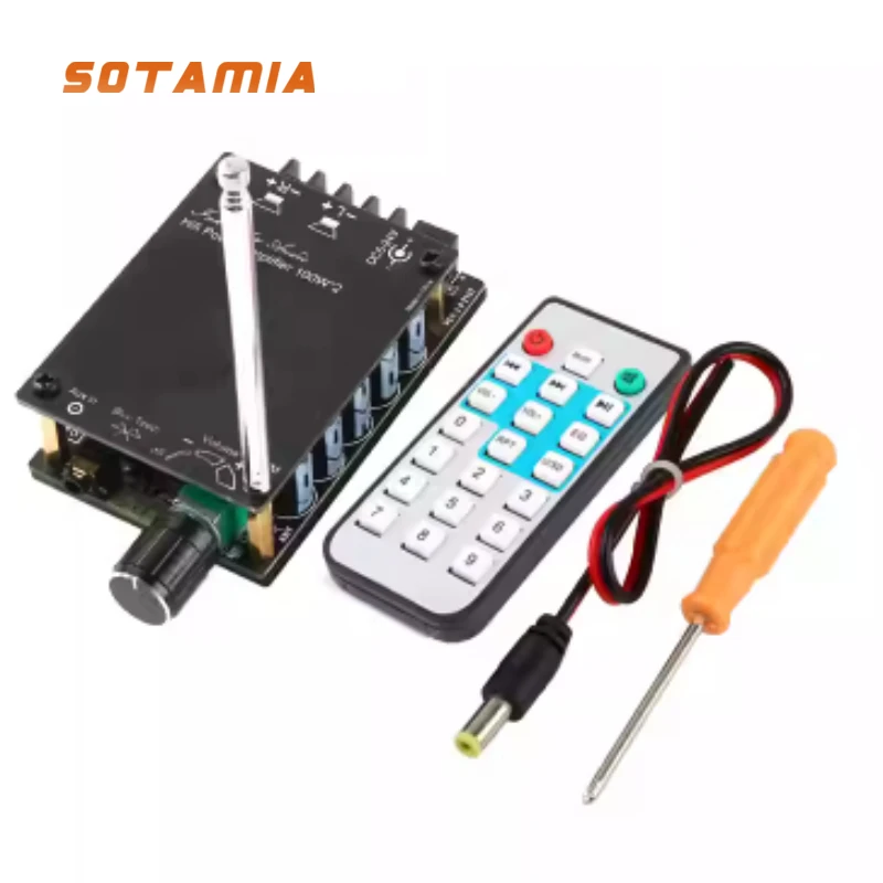 

SOTAMIA TPA3116D2 Bluetooth 5,0 цифровой усилитель мощности плата двухканальный стерео высокой мощности 100 Вт * 2 с радио Hi-Fi уровень лихорадки