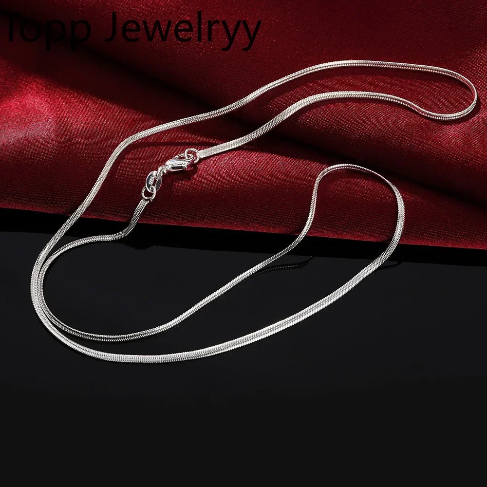 40-75cm Length 925 Sterling Silver Necklace 2MM Charms Wedding Party Flat Snake Chain  Cute for Women Men Fashion Fit Pendant