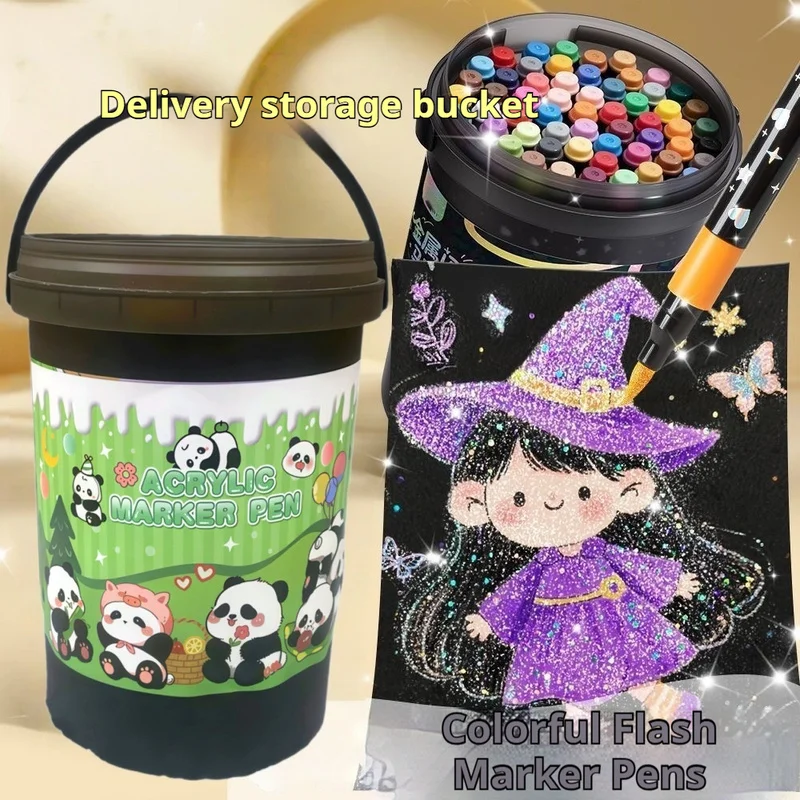 

Горячие новые обучающие канцелярские принадлежности, блестящий акриловый маркер с мягким наконечником и без цветового проникновения, специально для рисования студентов