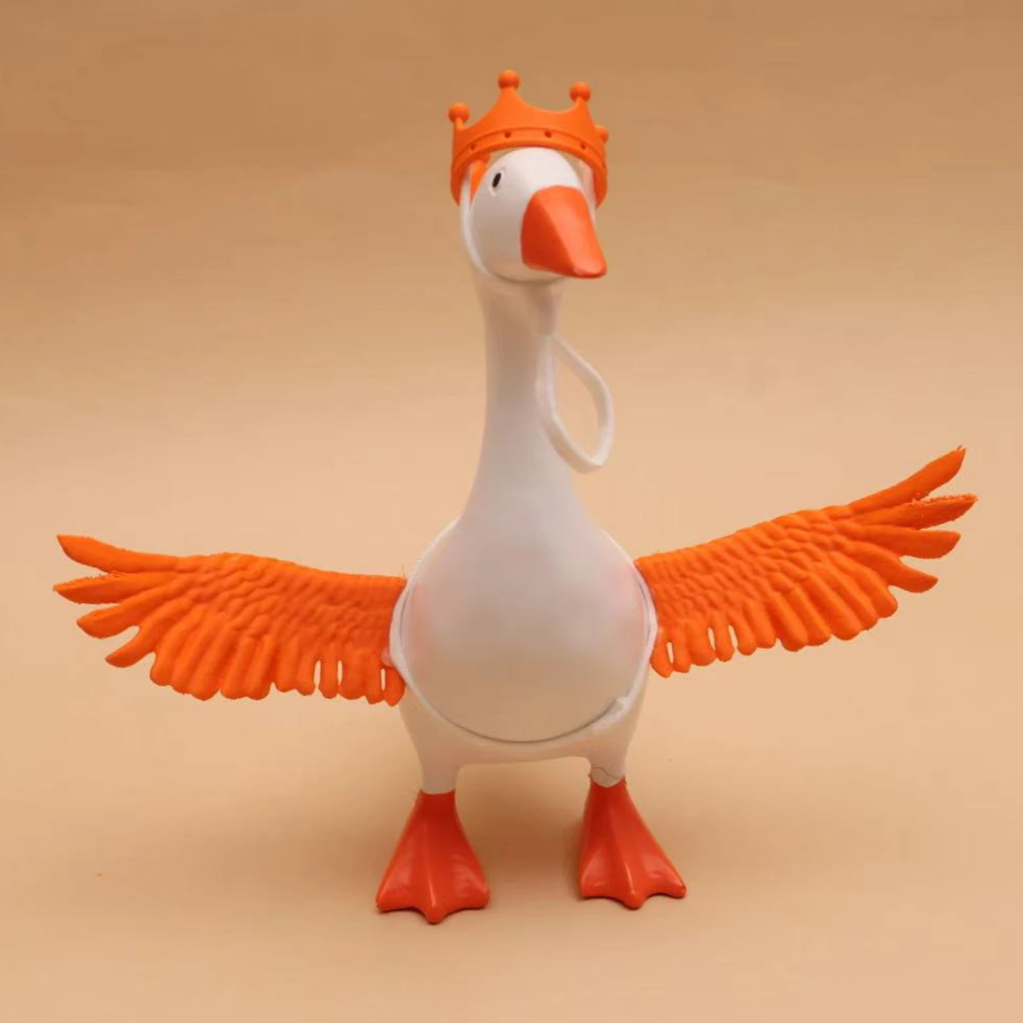 Picture 6: 2Pcs Desk Goose Outfit for Goose Statue Independence Day 3D Printed Crown Wing Patriotic Mini Goose Accessories