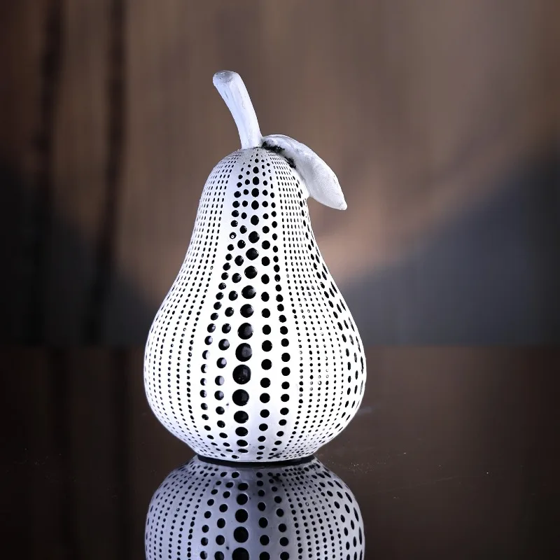 Wave Point Fruit Decorations - Resin Craftsmanship, Durable Home Decor for Living Room/Office, Ideal Gift and Miniature