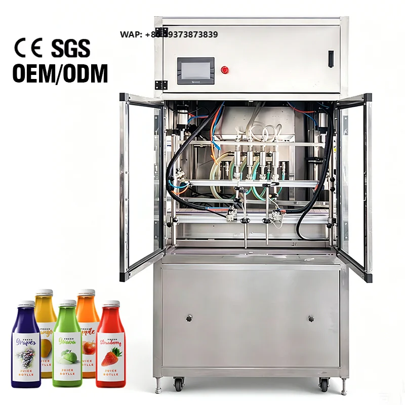 YMF4 Four Head Piston Pump Liquid Filler Automatic Honey Beverage and Sauce Liquid Filling Machine With CE Certification