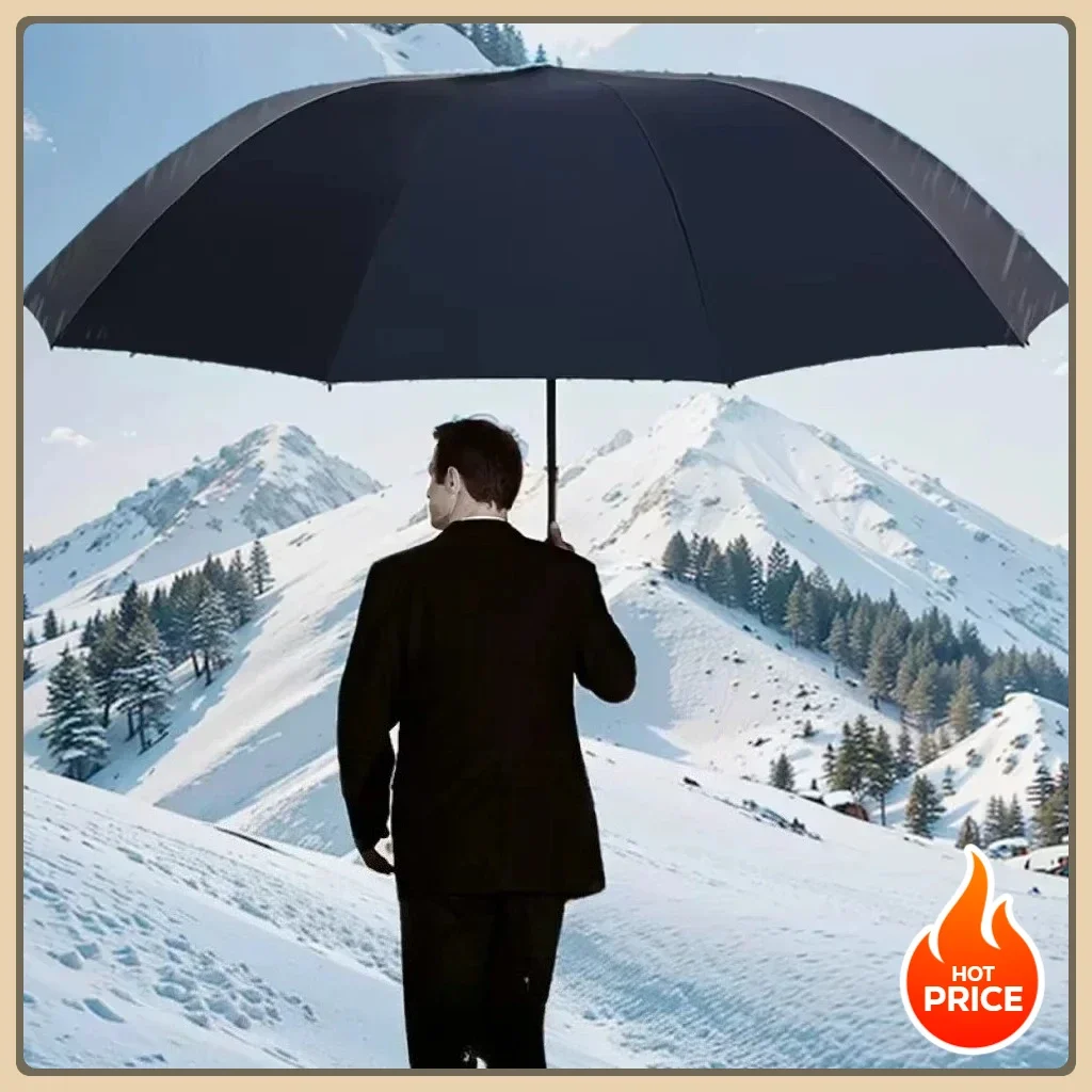 مظلة كبيرة جدًا قابلة للطي شديدة التحمل معززة للسفر ومقاومة للرياح ومظلات حماية للجنسين للاستخدام المنزلي #1
