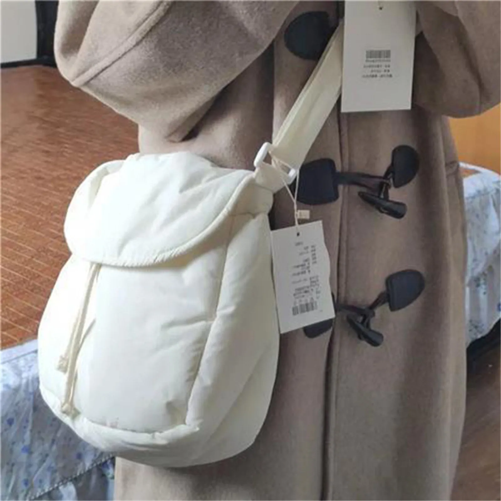 2023 Simple Soft Cotton Women\'s Casual Crossbody White Large Capacity Messenger Purse Student Bag Lady Fashion Bags Shoulder Bag