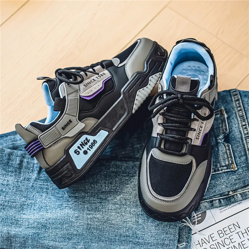

Low Cut Thick Soled Wear-resistant Men's Sports Shoes, Trendy Color Matching, Comfortable Men's Spring and Autumn Board Shoes