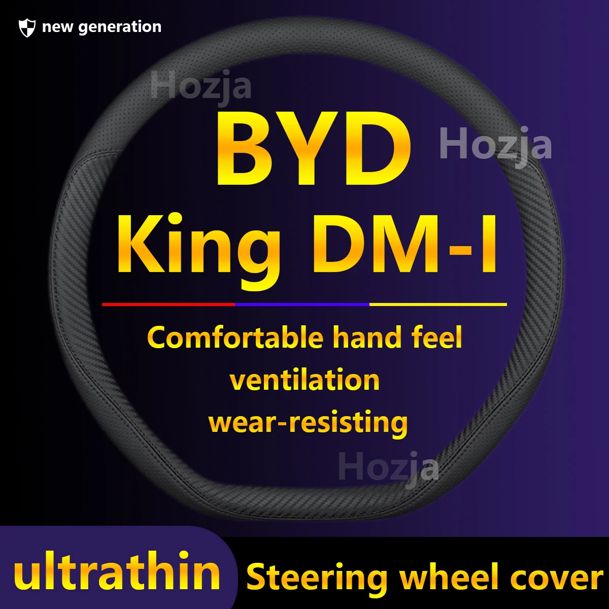 

Leather Car Steering Wheel Cover For BYD King DM-i ATTO 4 DM-i SEAL06 2021 2022 2023 2024 Non-slip High-end Auto Accessories