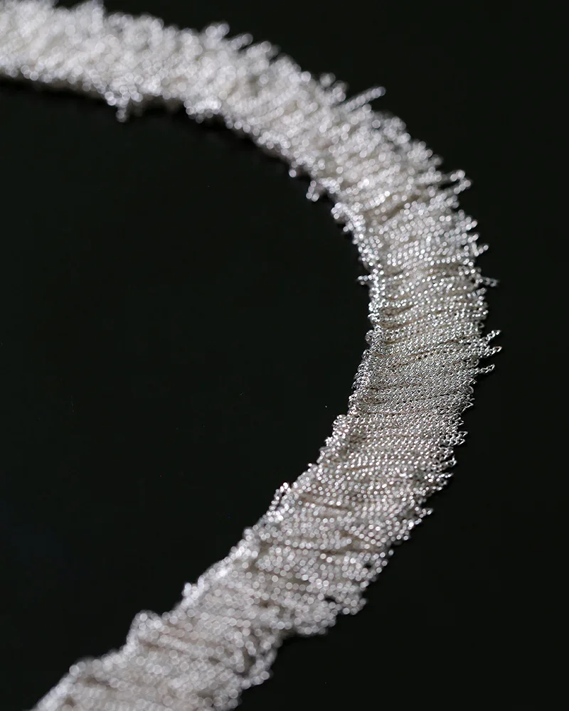 Brass Layered Chunky Tassel Choker Necklace Women Jewelry Punk Designer Runway Rare Gown Boho Japan Korean